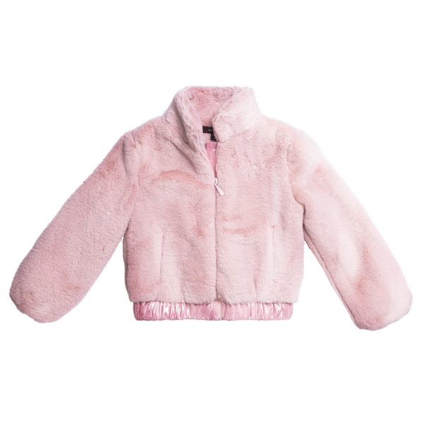 Girls Pink Faux Fur Jacket | Imoga | House of Sofella