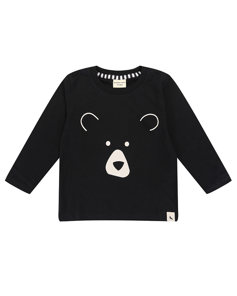 Cute Bear Face Black Shirt