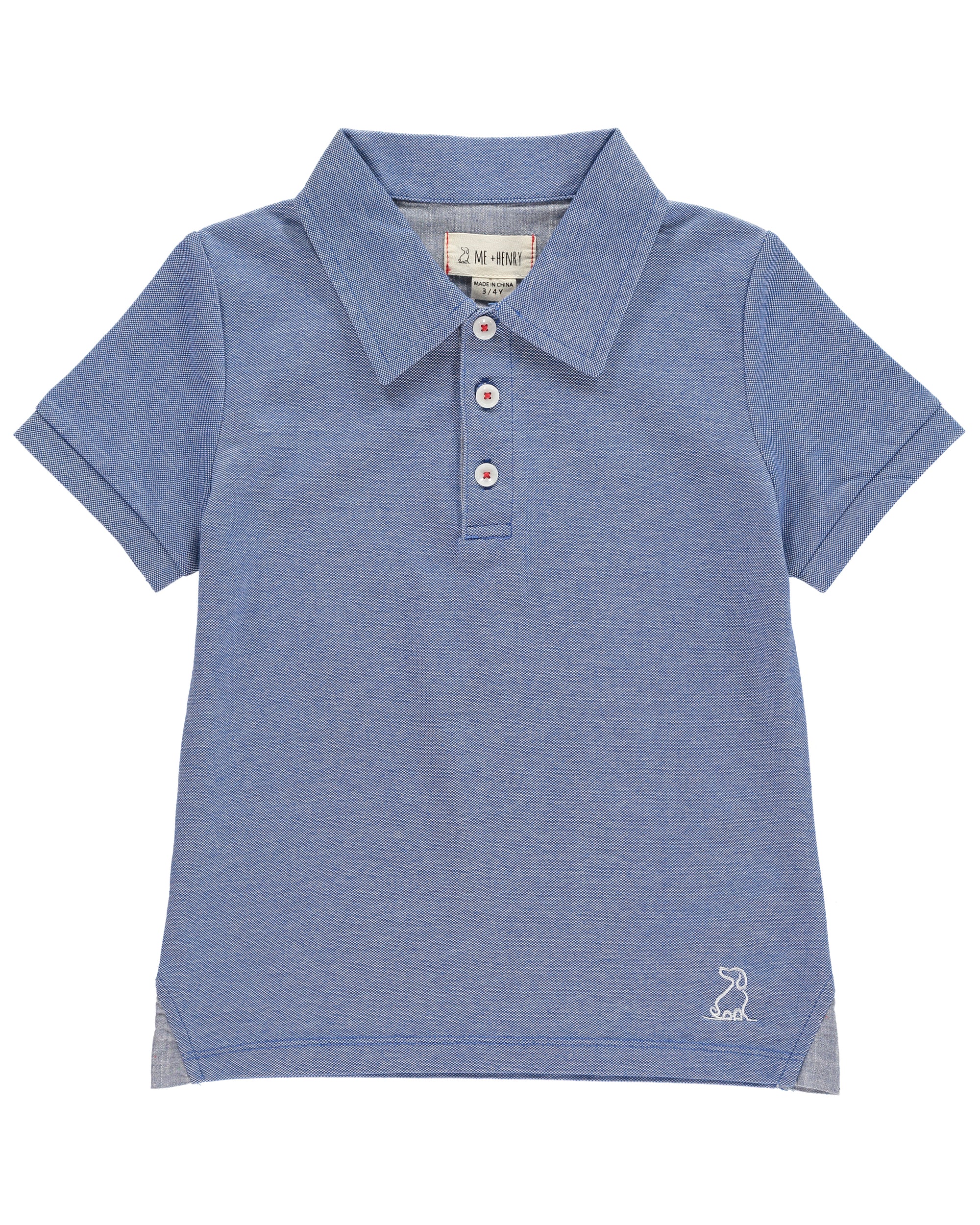 Boys Blue Pique Polo Shirt Me Henry House of Sofella